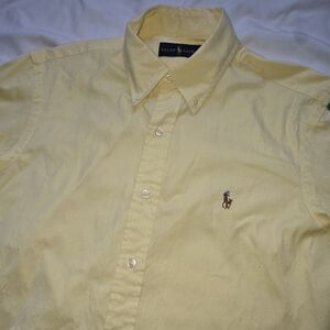Ralph Lauren Yellow Button Down Shirt Pony Logo Mens 15.5 39 Large